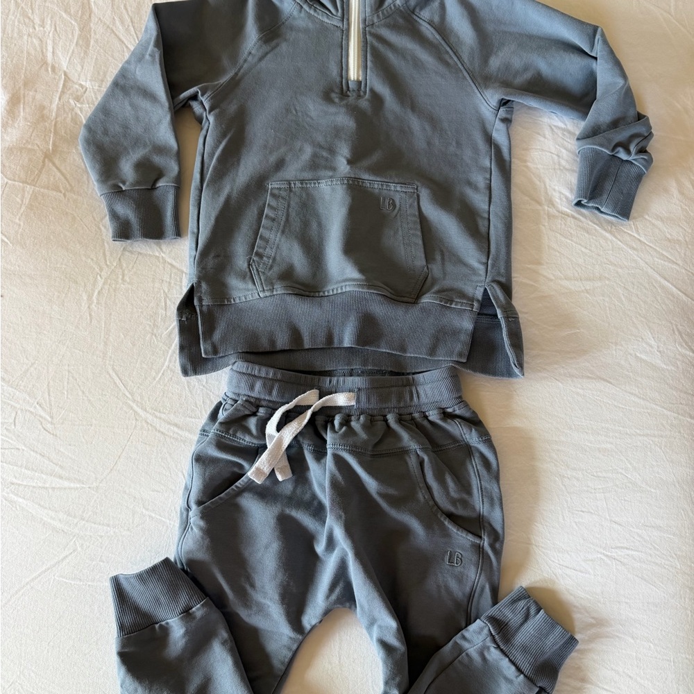 Little Bipsy Blue Gray Kids Jogger Set